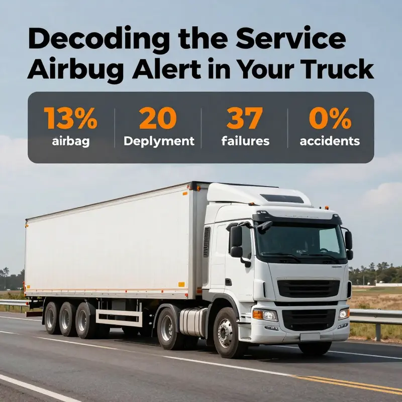 A truck dashboard displaying the critical ‘Service Airbag’ alert, highlighting the importance of attention.