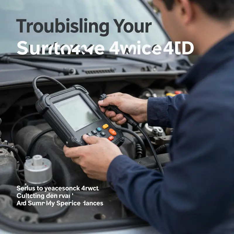 The dashboard of a truck with the Service 4WD warning light active, indicating potential issues.