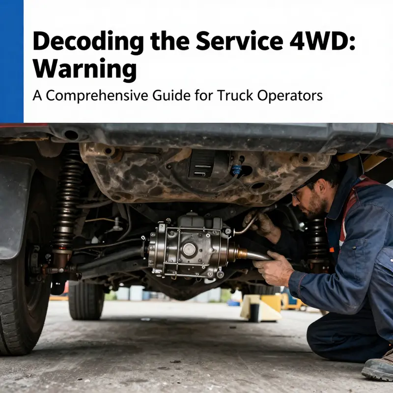 The truck dashboard illumination shows the ‘Service 4WD’ light, indicating a potential problem in the four-wheel drive system.