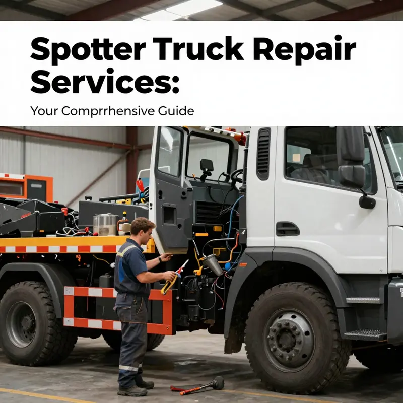 Mechanics diagnosing a spotter truck at an authorized service center.