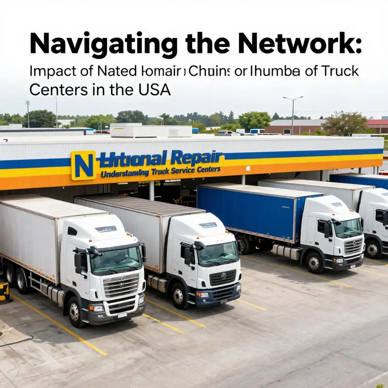 A major fleet operator’s service center in action, highlighting the maintenance and support available for long-haul trucks.