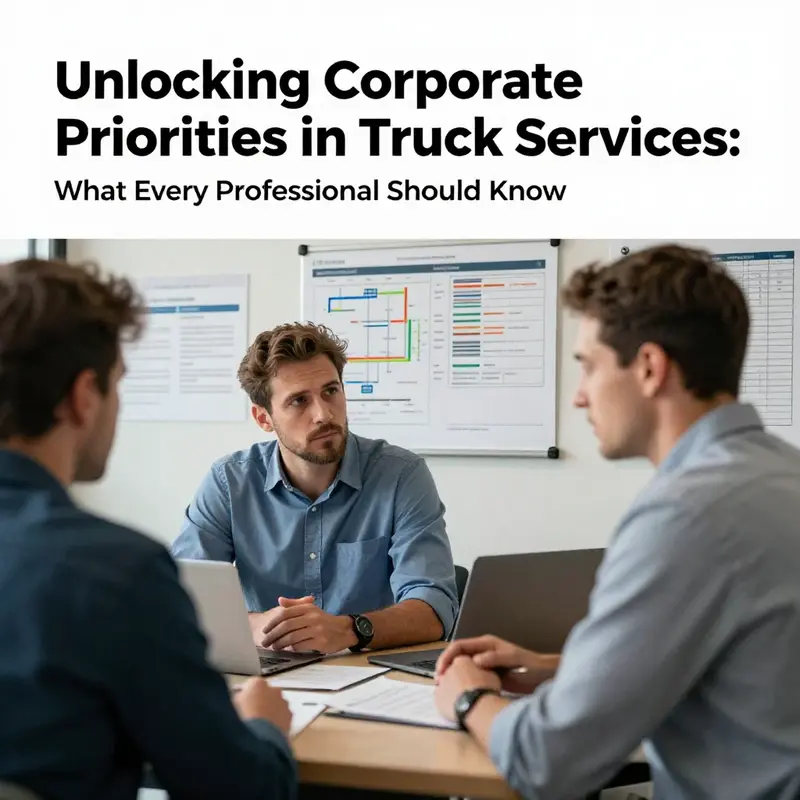 Truck professionals engaging in discussions about corporate priorities in logistics.