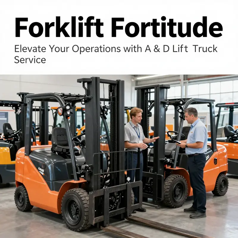 Technician at work ensuring the optimal performance of a forklift.