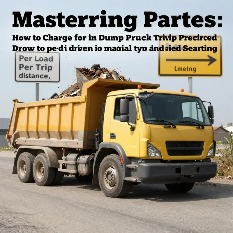 An illustration of a dump truck emphasizing the hourly rate pricing model.