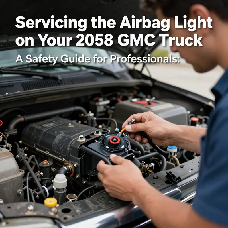 Technician diagnosing the airbag system using an OBD-II scanner.