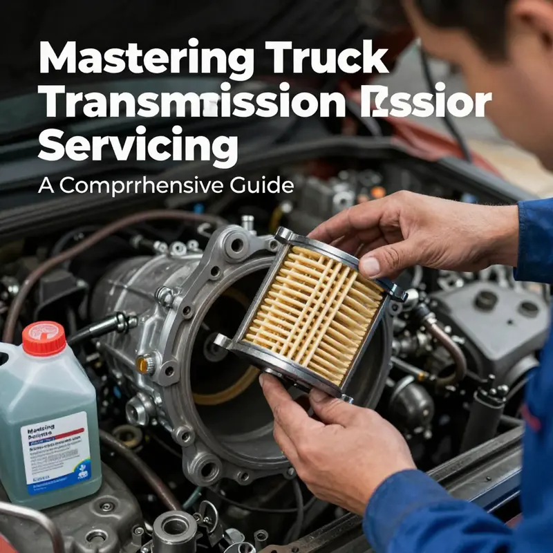 Safety preparation is essential before servicing a truck transmission.