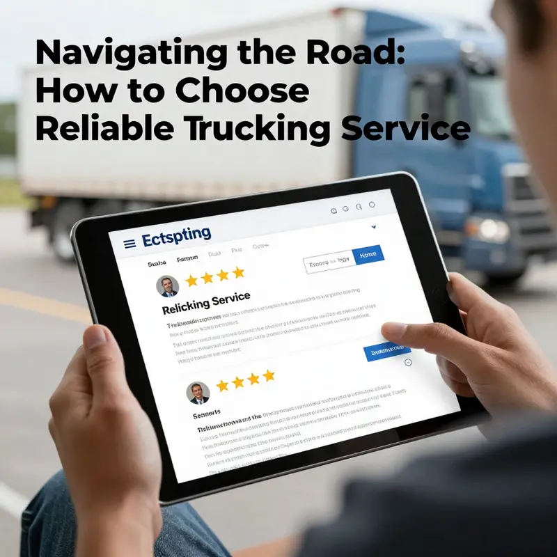 A truck driver ensures the trucking service has valid credentials and compliance certifications.