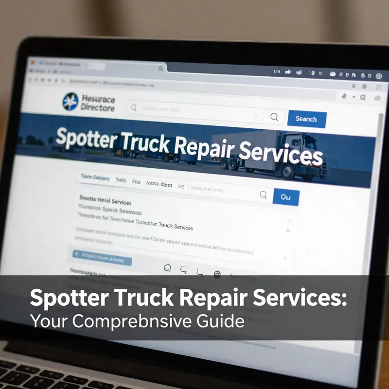Mechanics diagnosing a spotter truck at an authorized service center.
