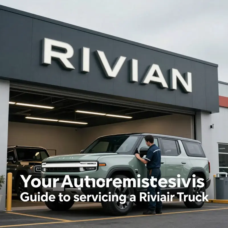 A Rivian service center where certified technicians provide expert maintenance for Rivian trucks.