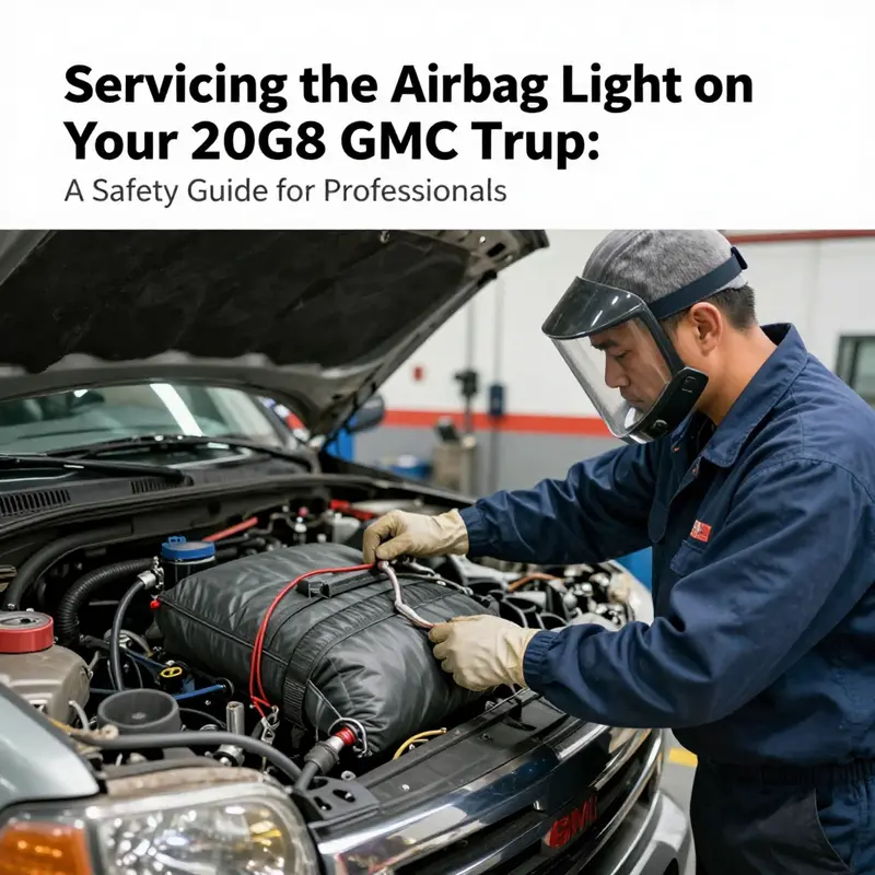 Technician diagnosing the airbag system using an OBD-II scanner.