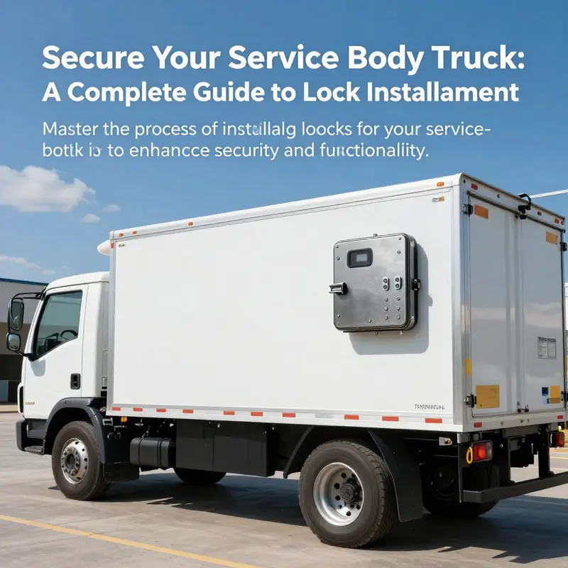 A service body truck showing its newly installed locks, illustrating the vehicle's improved security features.