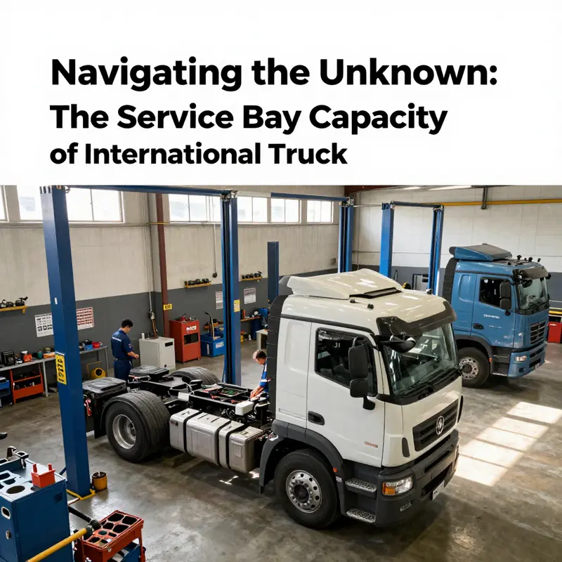 A vibrant service bay illustrating the bustling environment of International Truck’s service capabilities.