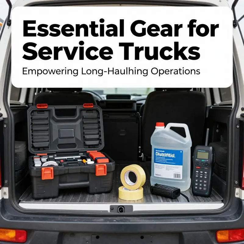 An organized interior of a service truck highlighting essential rescue and repair tools.