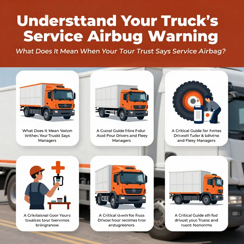 The ‘Service Airbag’ warning light illuminated on a truck’s dashboard, indicating a critical safety concern.
