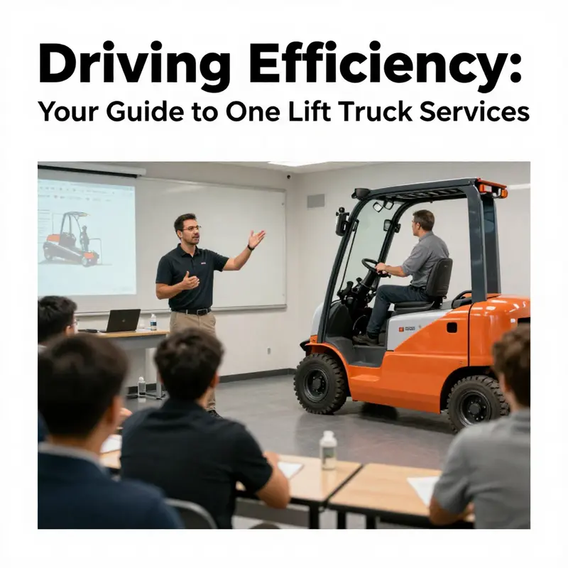 An overview of the lift truck services industry showcasing diverse equipment and collaborative efforts.