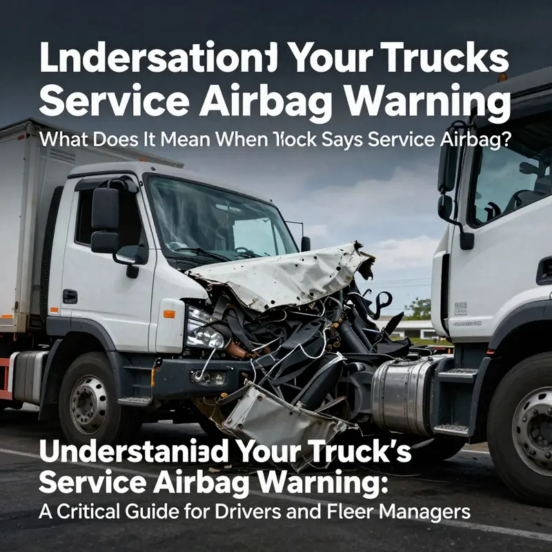 The ‘Service Airbag’ warning light illuminated on a truck’s dashboard, indicating a critical safety concern.