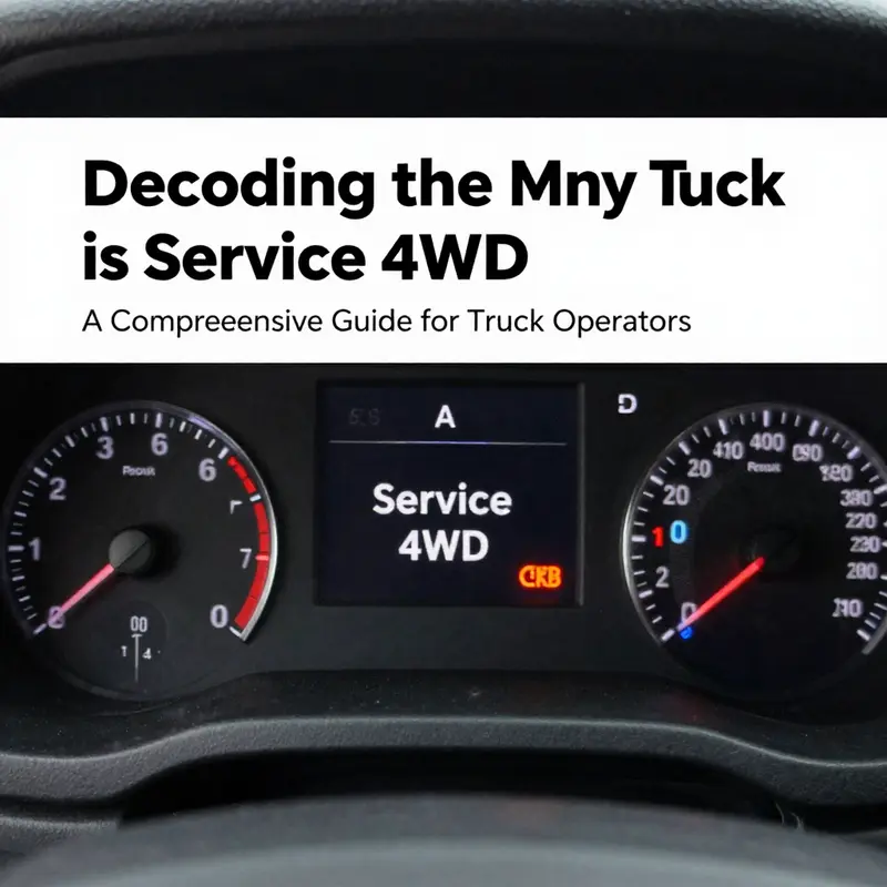The truck dashboard illumination shows the ‘Service 4WD’ light, indicating a potential problem in the four-wheel drive system.