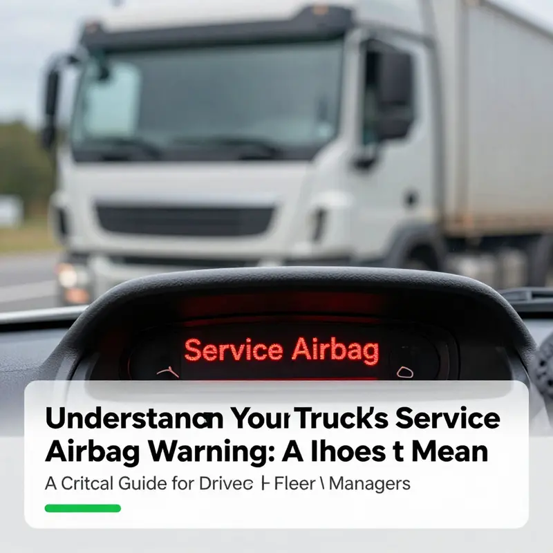 The ‘Service Airbag’ warning light illuminated on a truck’s dashboard, indicating a critical safety concern.