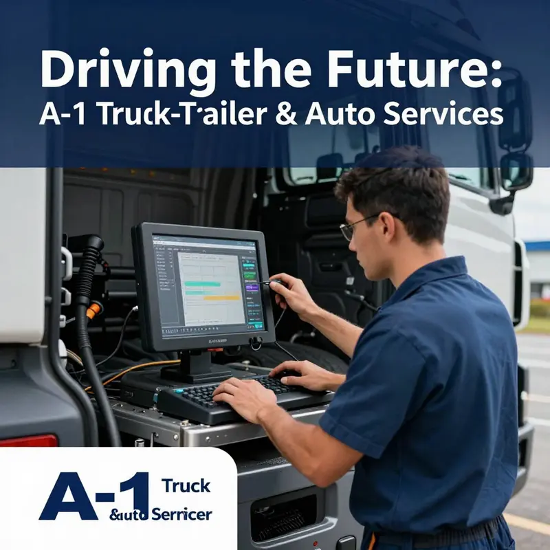 The bustling environment inside A-1 Truck-Trailer & Auto Services, where trucks receive expert repair attention.