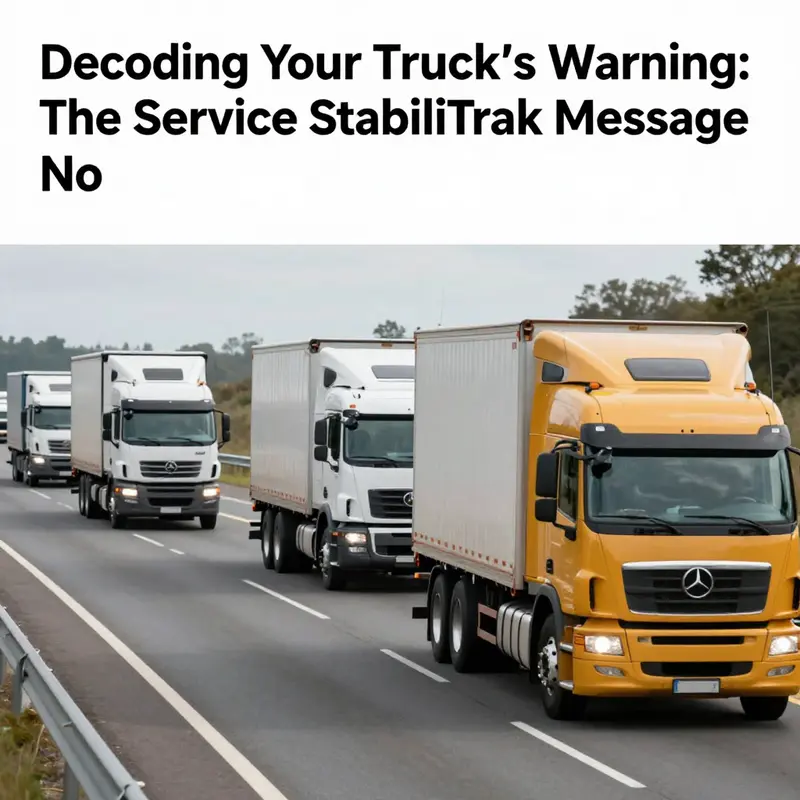 Fleet of trucks driving on a highway, symbolizing the critical nature of vehicle safety and the importance of stability control systems.