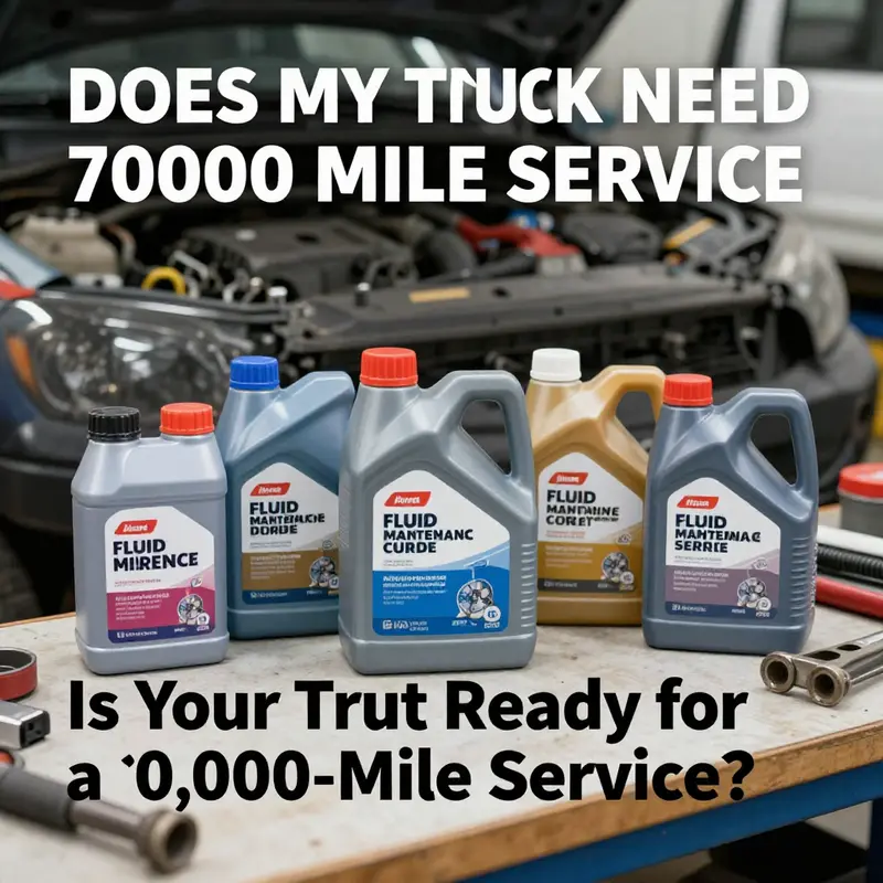 A mechanic consulting truck service recommendations to ensure proper maintenance at 70,000 miles.