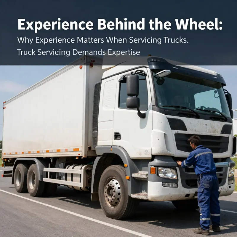 A mechanic engages with advanced truck technology showcasing the need for experienced technicians.