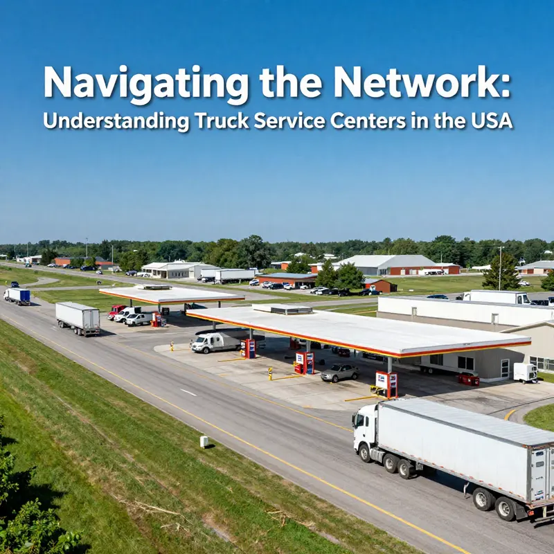 A major fleet operator’s service center in action, highlighting the maintenance and support available for long-haul trucks.