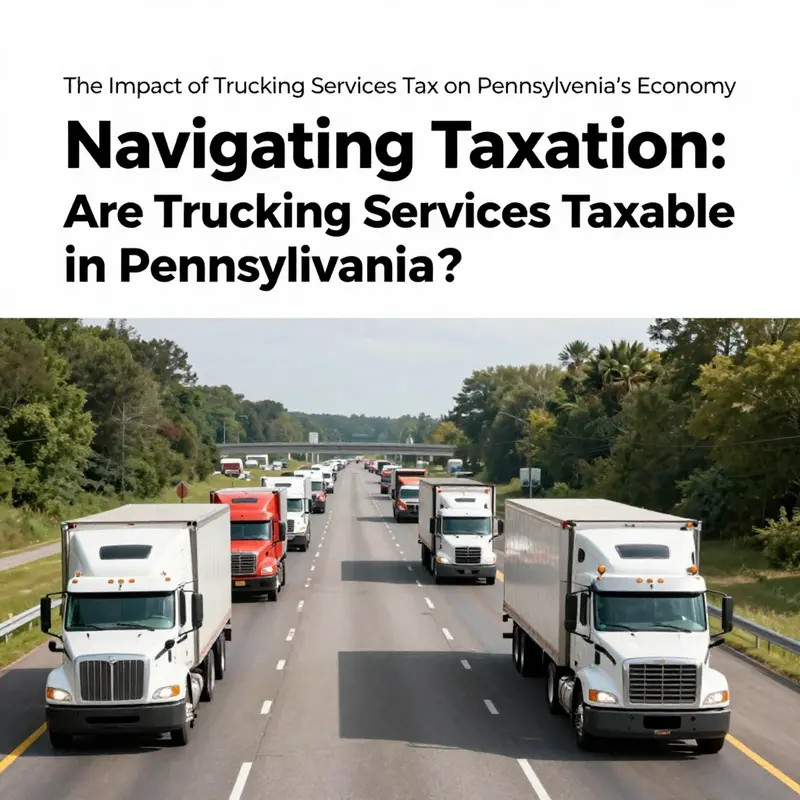 Breakdown of sales tax application on trucking services in Pennsylvania.