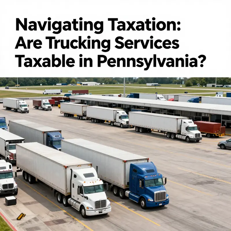 Trucking terminal showcasing trucks and logistics operations in Pennsylvania.