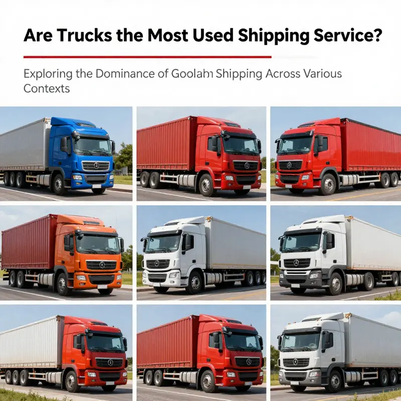 A collage displaying various trucks utilized in different shipping contexts, illustrating their importance in freight transportation.