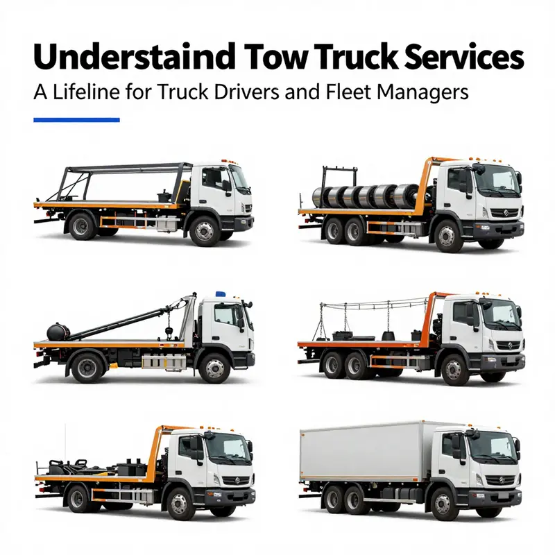 A tow truck showcasing its versatile services by transporting different vehicles.