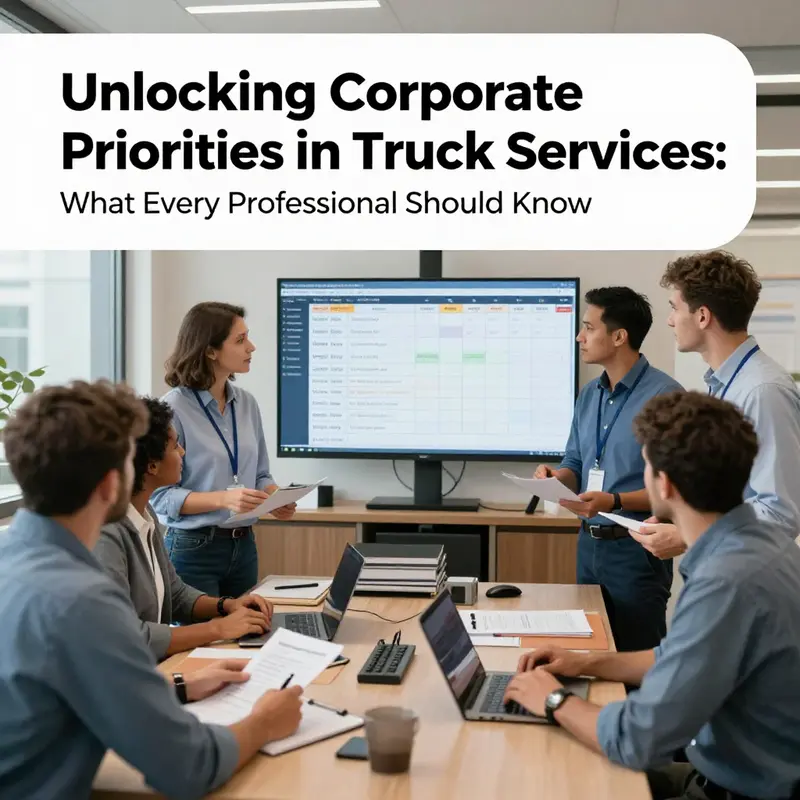 Truck professionals engaging in discussions about corporate priorities in logistics.