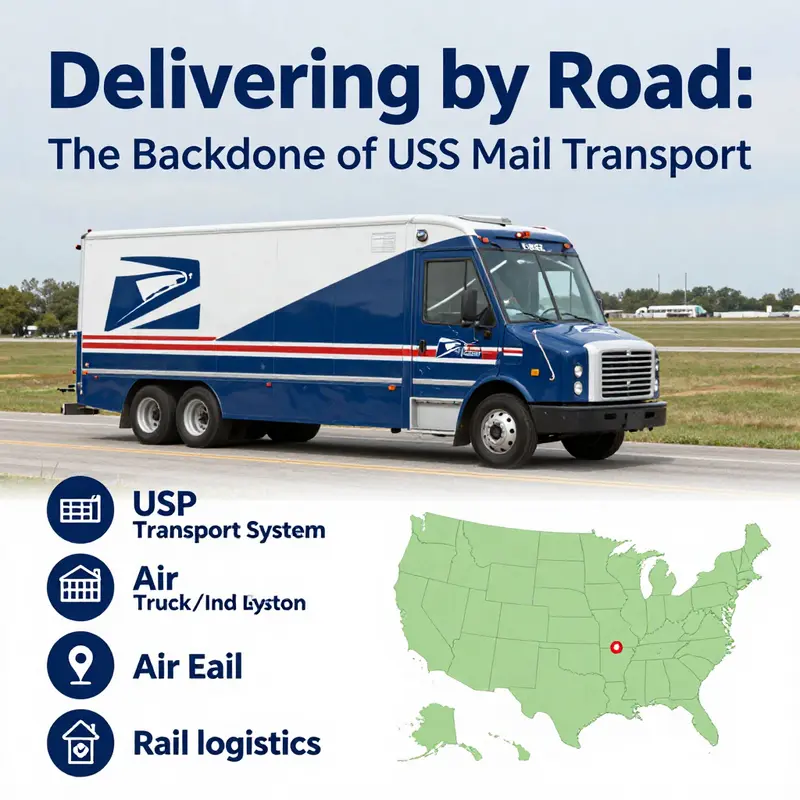 A USPS delivery truck navigating rural routes, showcasing its role in daily mail transport.