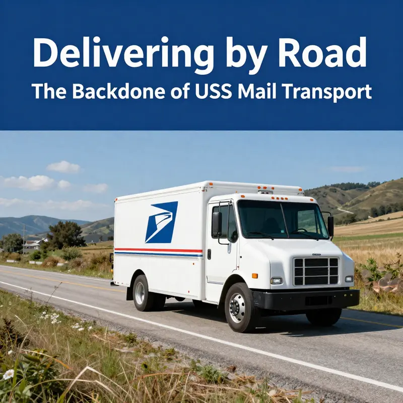 A USPS delivery truck navigating rural routes, showcasing its role in daily mail transport.