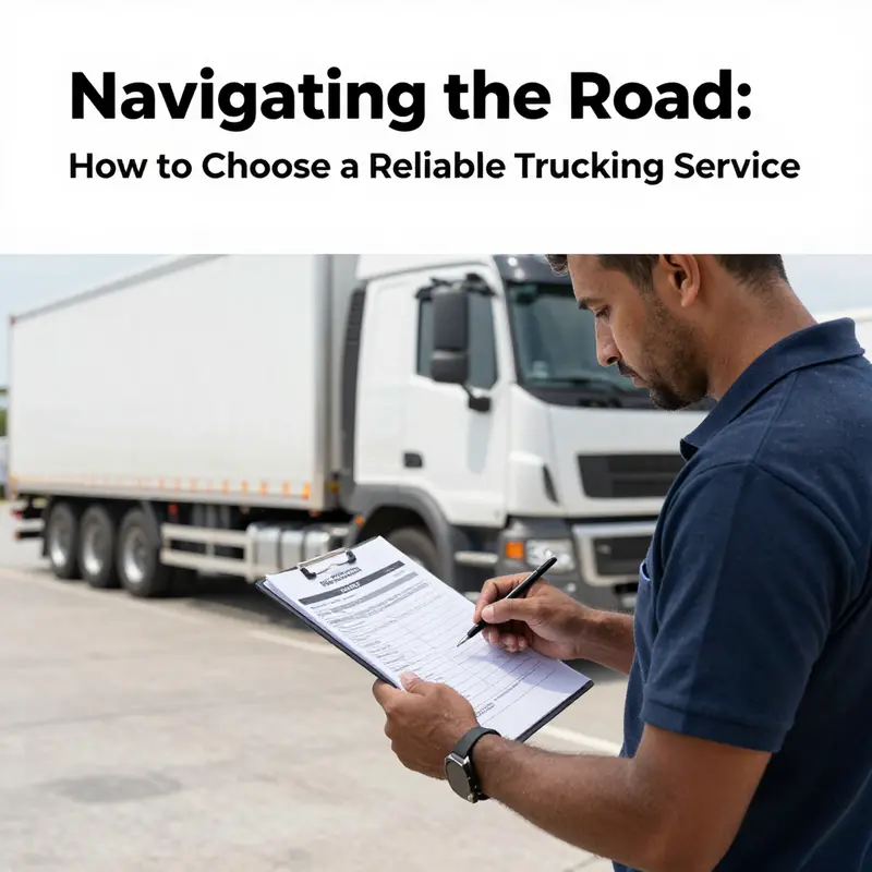 A truck driver ensures the trucking service has valid credentials and compliance certifications.