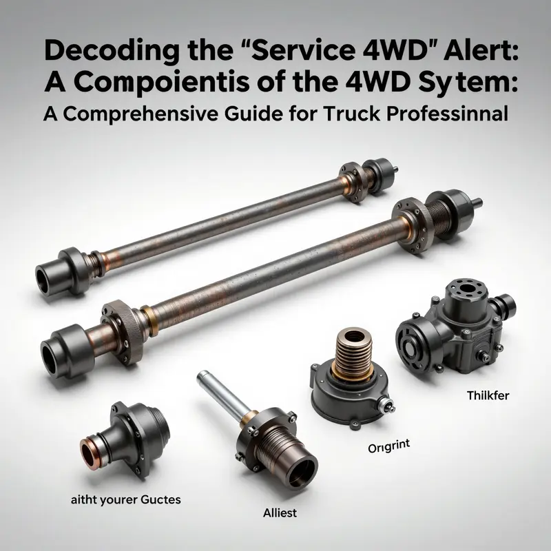 The truck dashboard displaying the ‘Service 4WD’ warning light, indicating a need for prompt attention.