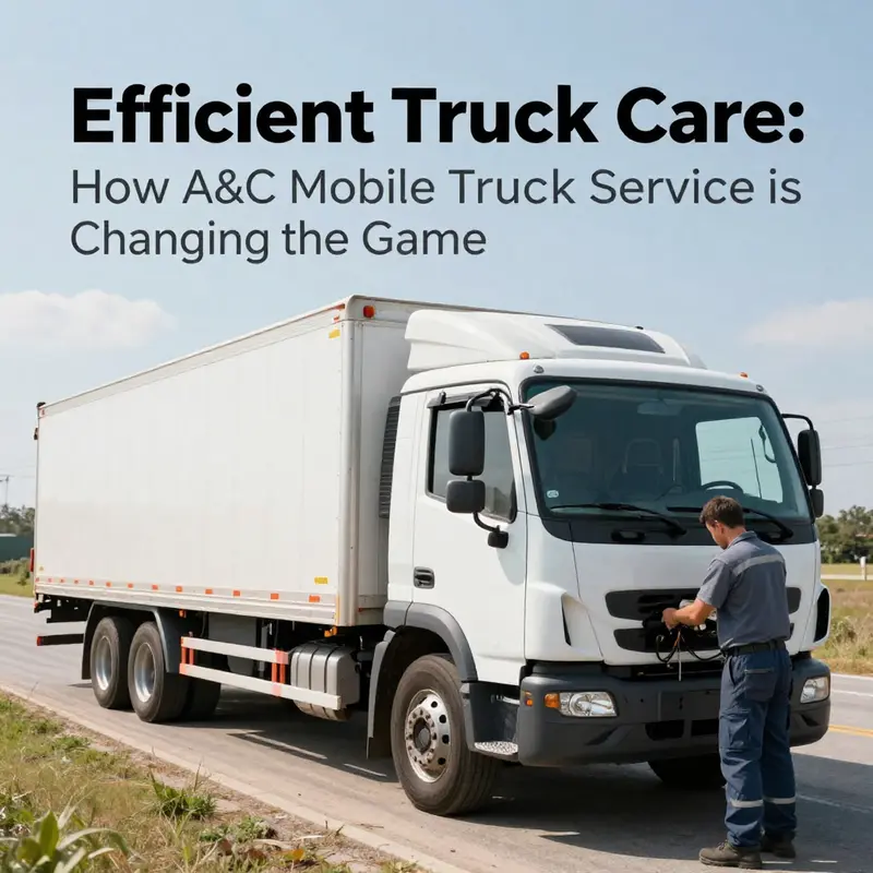 A technician performing on-site maintenance to a long-haul truck, showcasing A&C Mobile Truck Service’s commitment to convenience.