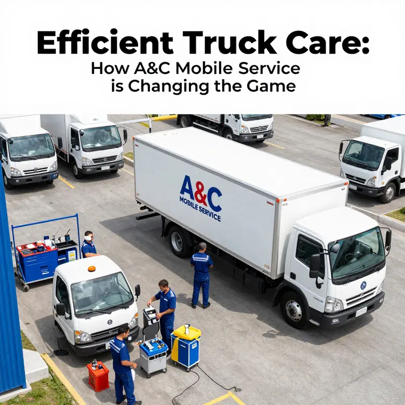A technician performing on-site maintenance to a long-haul truck, showcasing A&C Mobile Truck Service’s commitment to convenience.