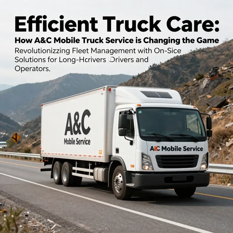 An A&C Mobile Truck Service vehicle driving through mountainous terrain, representing reliable on-site truck service.