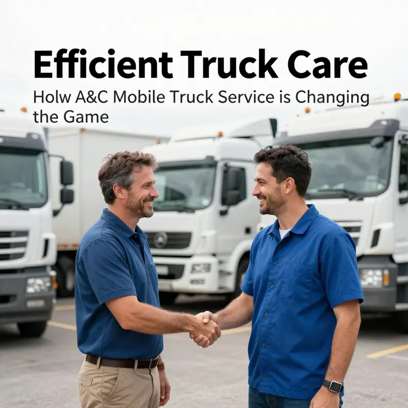 A technician performing on-site maintenance to a long-haul truck, showcasing A&C Mobile Truck Service’s commitment to convenience.