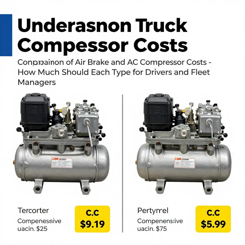 A variety of truck compressors showcasing different types and prices.