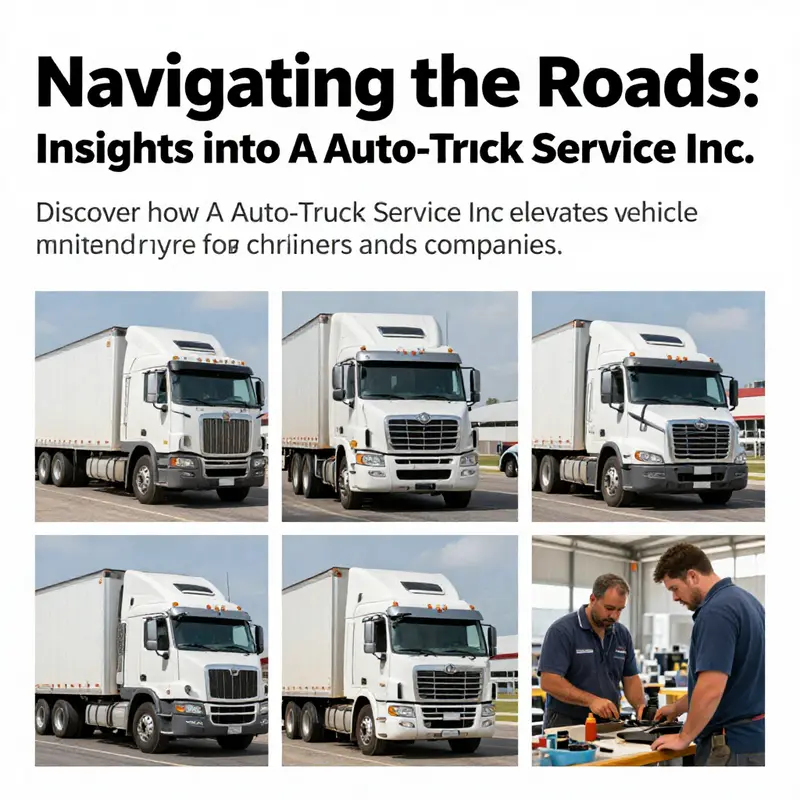 A collage depicting A Auto-Truck Service Inc's operations, branding, and team at work, symbolizing the company's dedication to the trucking sector.