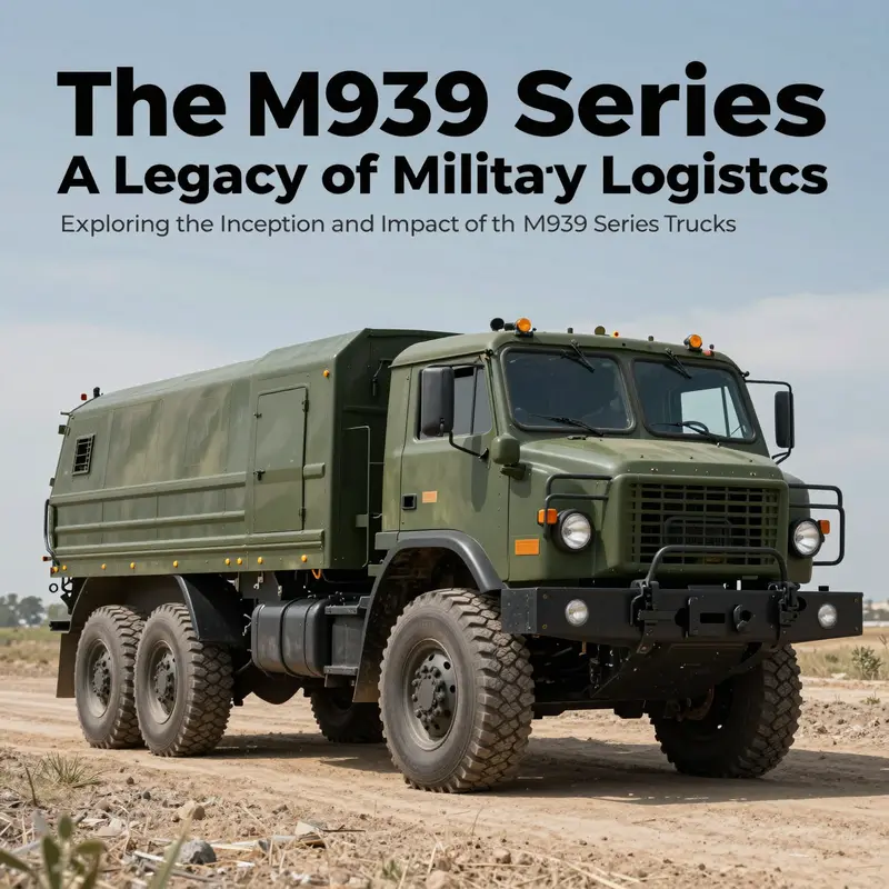 A military M939 series truck in a rugged environment, showcasing its durability.