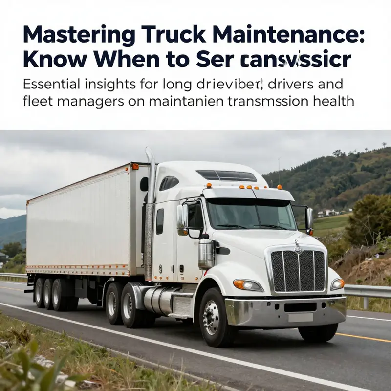 Heavy-duty truck driving on a highway, symbolizing effective maintenance and transmission reliability.
