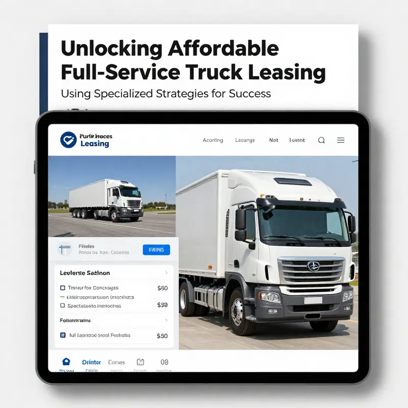 A digital platform displaying options for full-service truck leasing, emphasizing the importance of direct comparison.