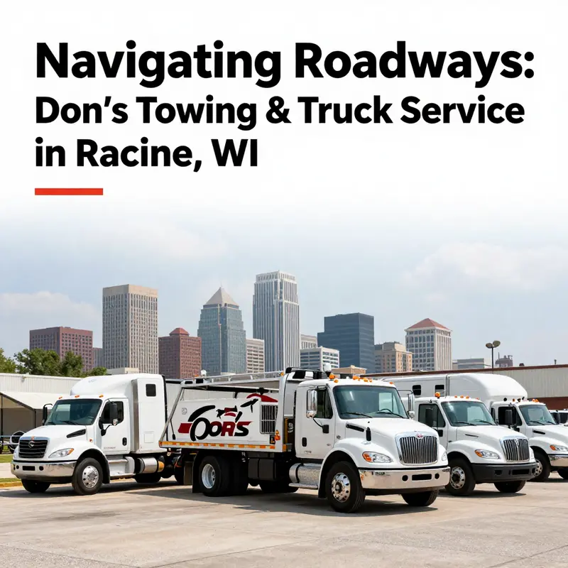An overview of Don’s Towing & Truck Service’s modern fleet ready to assist drivers in Racine, WI.