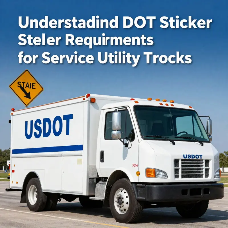 Service utility truck showing a visible USDOT number indicating compliance with federal regulations.