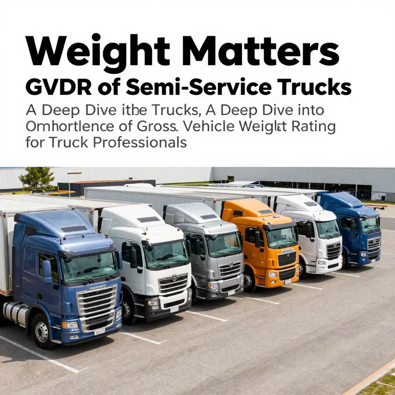 A lineup of semi-trucks illustrating the variety and application of GVWR in the trucking industry.