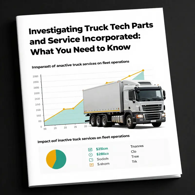 The sign of the Truck Tech Parts and Service shop, symbolizing the focus on its operational status.