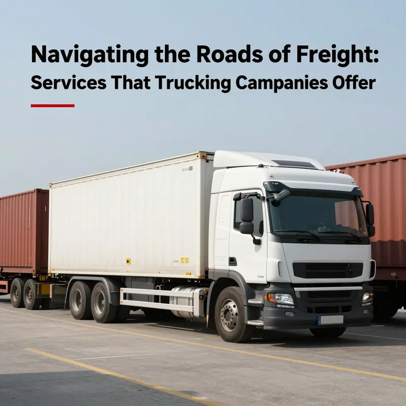 A cargo truck transporting goods along a scenic highway, representing domestic and international freight transport.